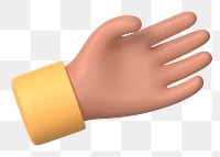 Tanned palm png hand, 3D illustration in aerial view, transparent background