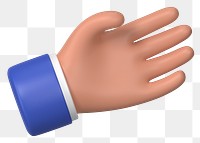 Businessman's palm hand png sticker, 3D illustration in aerial view, transparent background