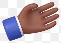 Businessman's palm hand png sticker, 3D illustration in aerial view, transparent background