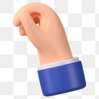 3D hand gesture png sticker, business illustration, transparent background