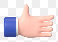 Businessman png extending hand to shake, business etiquette in 3D, transparent background