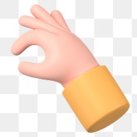 Hand picking png something up gesture, 3D illustration, transparent background