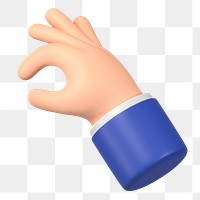 Hand png picking something up gesture, 3D illustration, transparent background