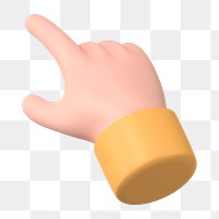 Finger-pointing hand png gesture, 3D illustration, transparent background