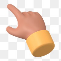 Finger-pointing tanned png hand gesture, 3D illustration, transparent background