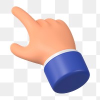 Finger-pointing hand gesture png sticker, 3D business illustration, transparent background