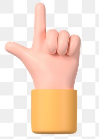 Finger-pointing hand png gesture, 3D illustration, transparent background