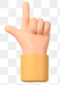 Finger-pointing hand png gesture, 3D illustration, transparent background