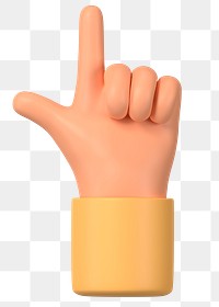 Finger-pointing hand png gesture, 3D illustration, transparent background