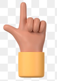 Finger-pointing tanned png hand gesture, 3D illustration, transparent background