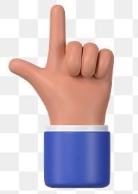 Finger-pointing hand gesture png sticker, 3D business illustration, transparent background