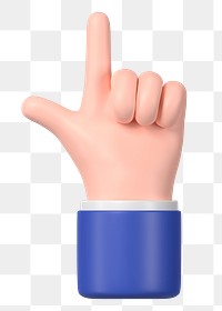 Finger-pointing hand gesture png sticker, 3D business illustration, transparent background