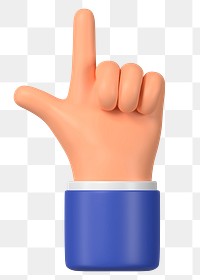 Finger-pointing hand gesture png sticker, 3D business illustration, transparent background