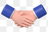 3D business handshake png sticker, gesture, etiquette illustration, transparent background