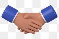 3D business handshake png sticker, gesture, etiquette illustration, transparent background