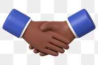 3D business handshake png sticker, gesture, etiquette illustration, transparent background