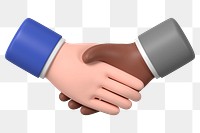 3D business handshake png sticker, gesture, etiquette illustration, transparent background