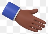 Businessman extending png hand to shake, business etiquette in 3D, transparent background