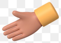 Hand extending png to shake, business etiquette in 3D, transparent background