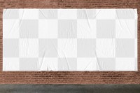 PNG poster mockup, transparent wrinkled paper design