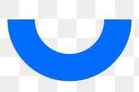 Blue semicircle png logo element sticker, transparent background