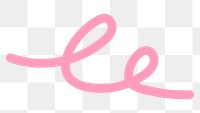 PNG pink squiggle doodle, line art sticker, transparent background