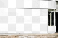 PNG shop wall sign mockup, transparent design