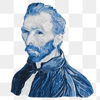 Van Gogh's portrait png sticker, transparent background. Remixed by rawpixel