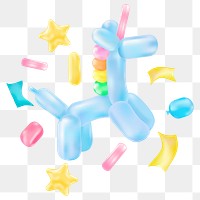 Balloon dog png sticker, transparent background