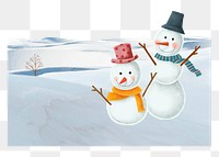 Snowman png border sticker, transparent background