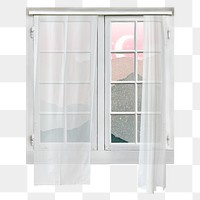 Aesthetic window png sticker, transparent background