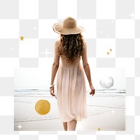 Travel woman png sticker, transparent background