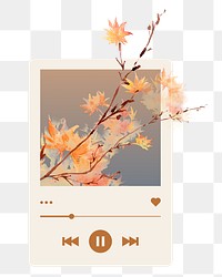 Autumn music playlist png sticker, transparent background