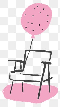 Birthday chair png sticker, transparent background