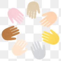 Unity hands png sticker, transparent background