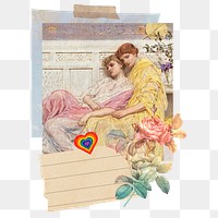 Lesbian instant photo png sticker, aesthetic design, transparent background