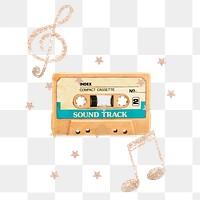 Cassette tape png sticker, music, transparent background