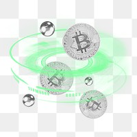 Cryptocurrency trading png sticker, transparent background