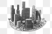 Smart city island png sticker, technology remix, transparent background