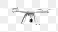 Flying drone png sticker, robot technology, transparent background