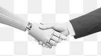 Robot shaking hands png businessman, transparent background