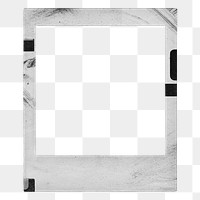 Black instant film png frame, transparent background