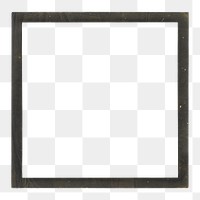 Black instant film png frame, transparent background