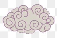Purple cloud png sticker, traditional Chinese graphic, transparent background