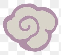 Purple cloud png sticker, traditional Chinese graphic, transparent background