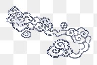 Oriental smoke cloud png sticker, traditional Japanese illustration, transparent background