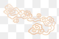 Oriental smoke cloud png sticker, traditional Japanese illustration, transparent background