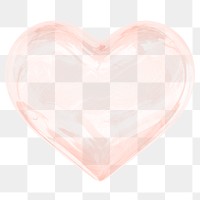 Pink crystal heart png sticker, 3D Valentine's graphic, transparent background