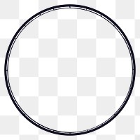 Black circle png frame, round simple design on transparent background