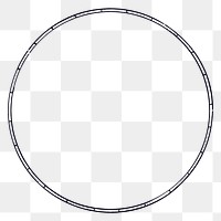 Black circle png frame, round simple design on transparent background